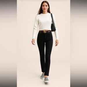 Joe’s Jeans - jet black - mid rise - coated finish